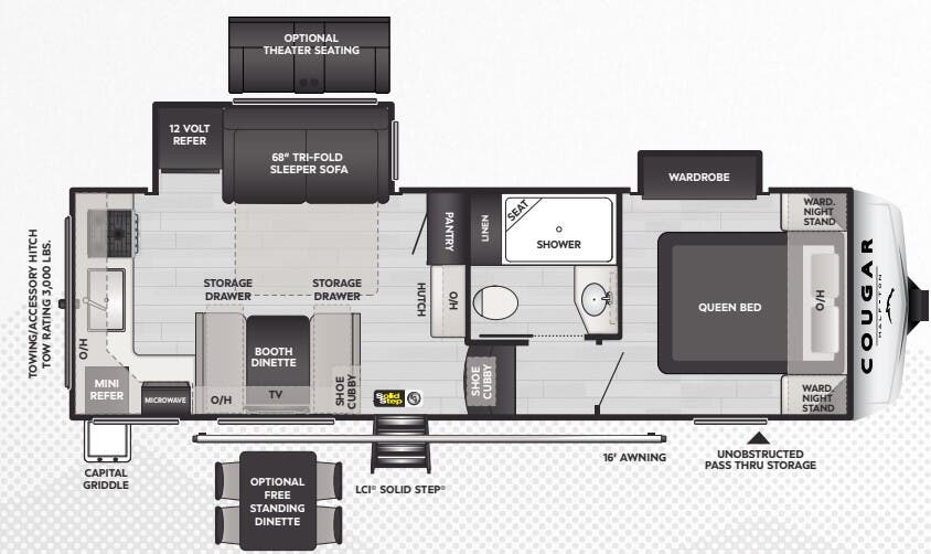 View 2025 Keystone Cougar Half-Ton 23MLE complete specs and manufacturer brochures