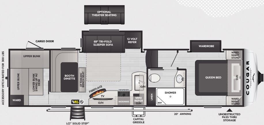 View 2025 Keystone Cougar Half-Ton 29BHL complete specs and manufacturer brochures