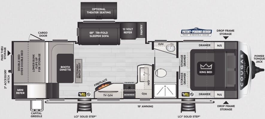 View 2025 Keystone Cougar Half-Ton 30BHS complete specs and manufacturer brochures