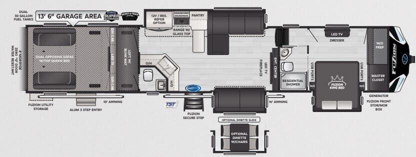 View 2025 Keystone Fuzion 429 complete specs and manufacturer brochures
