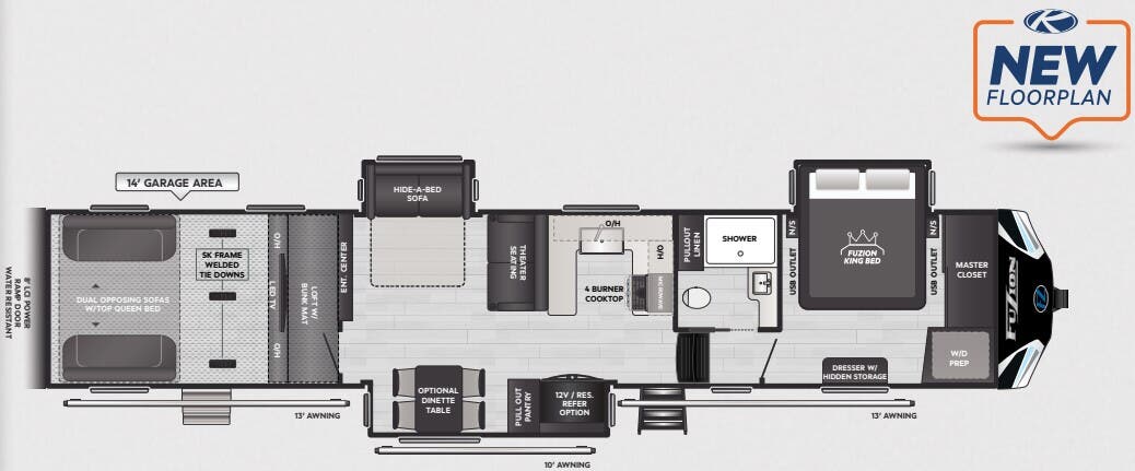 View 2025 Keystone Fuzion 442 complete specs and manufacturer brochures