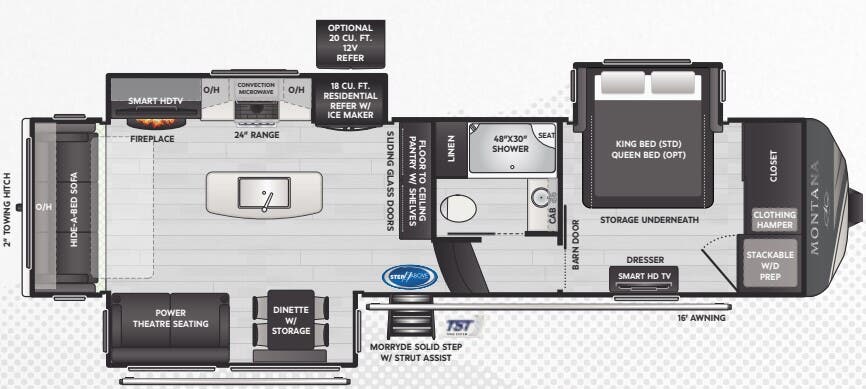 View 2025 Keystone Montana 3123RL complete specs and manufacturer brochures