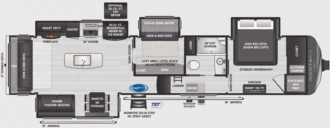 View 2025 Keystone Montana 3857BR complete specs and manufacturer brochures