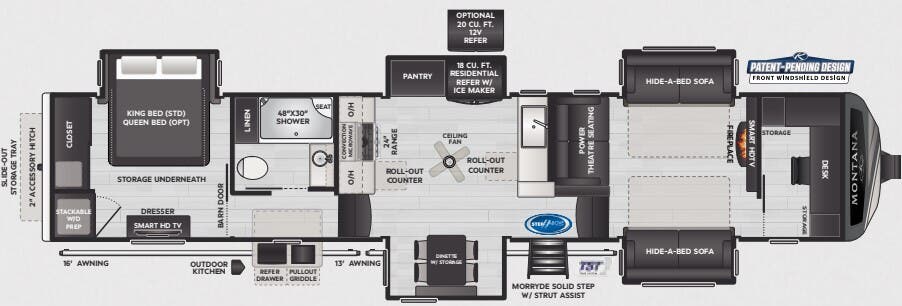 View 2025 Keystone Montana 3941FO complete specs and manufacturer brochures