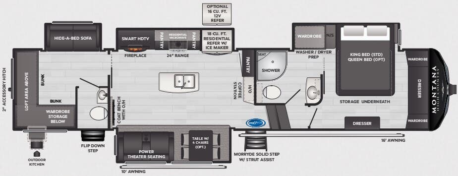 View 2025 Keystone Montana High Country 389BH complete specs and manufacturer brochures