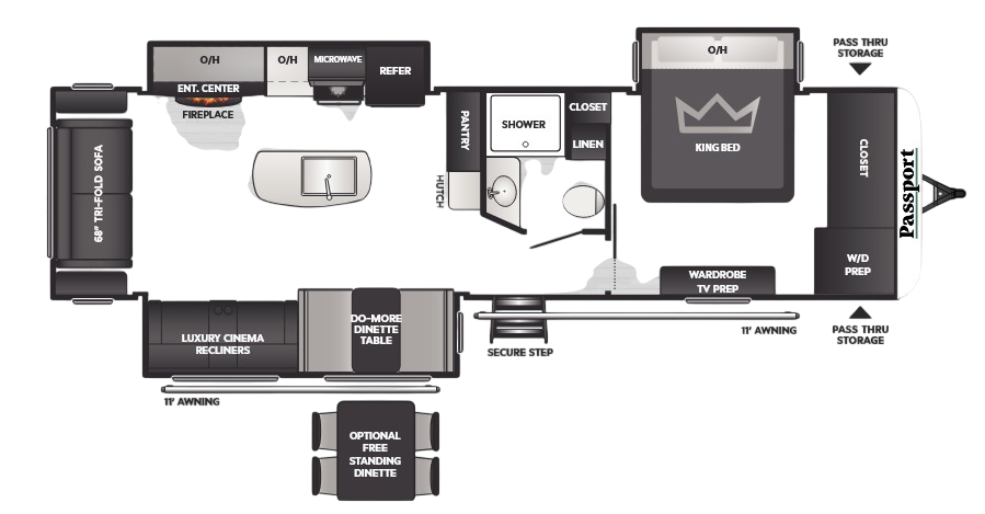 View 2025 Keystone Passport 3100RE complete specs and manufacturer brochures