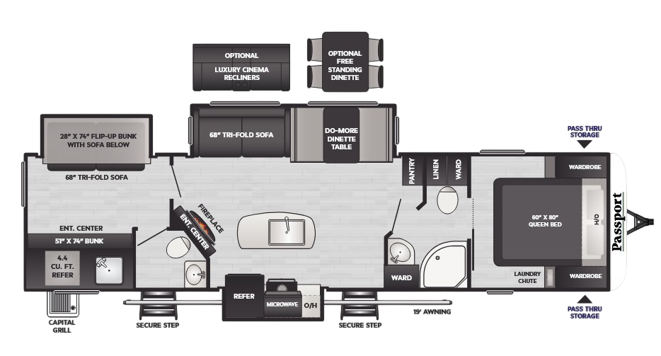 View 2025 Keystone Passport 3300BK complete specs and manufacturer brochures