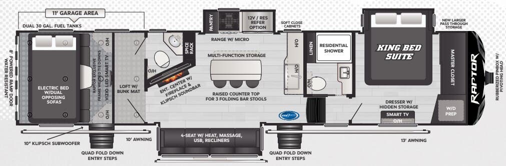 View 2025 Keystone Raptor 352 complete specs and manufacturer brochures