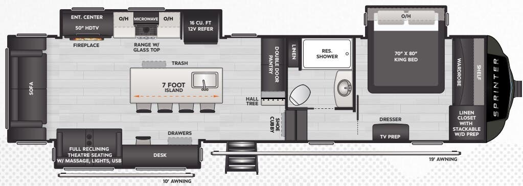 View 2025 Keystone Sprinter 3210RLS complete specs and manufacturer brochures