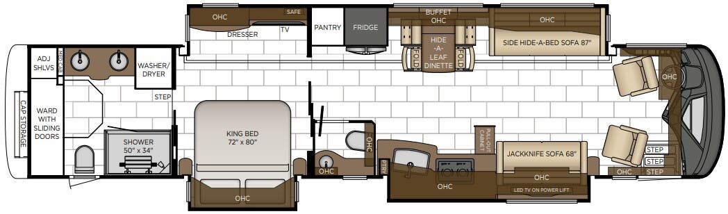 View 2025 Newmar London Aire 4551 (Spartan) complete specs and manufacturer brochures
