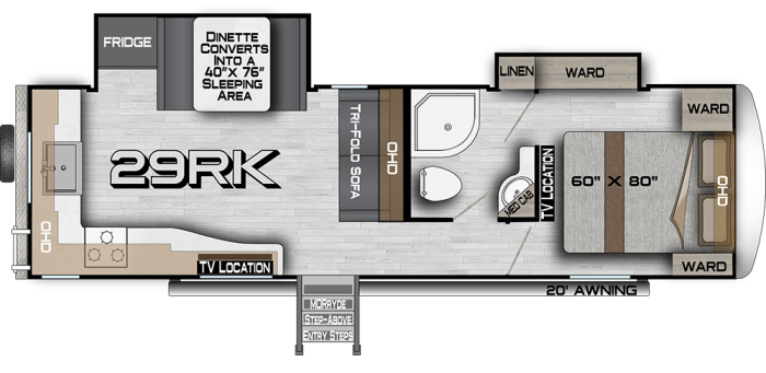 View 2025 Northwood Arctic Fox North Fork 29RK complete specs and manufacturer brochures