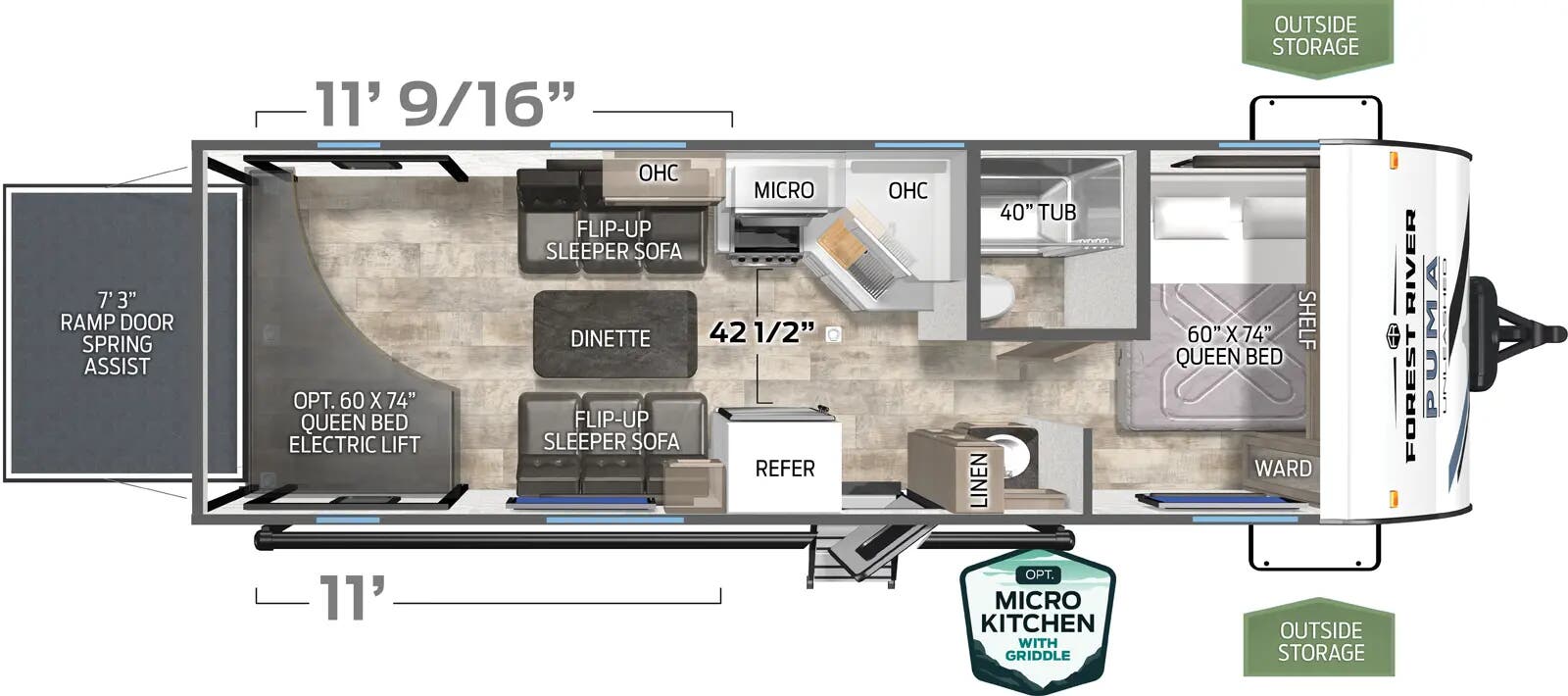 View 2025 Palomino Puma Unleashed 25TH complete specs and manufacturer brochures