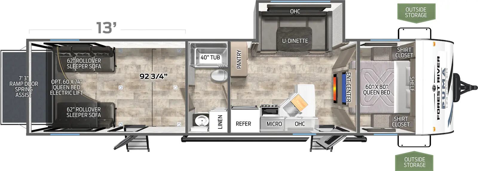 View 2025 Palomino Puma Unleashed 29TH complete specs and manufacturer brochures