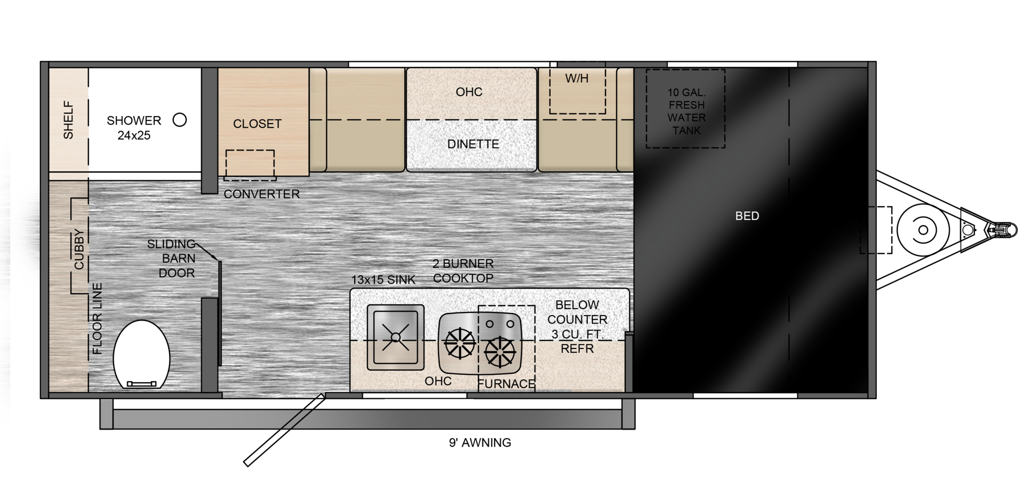 View 2025 Travel Lite Rove Lite 16RB complete specs and manufacturer brochures