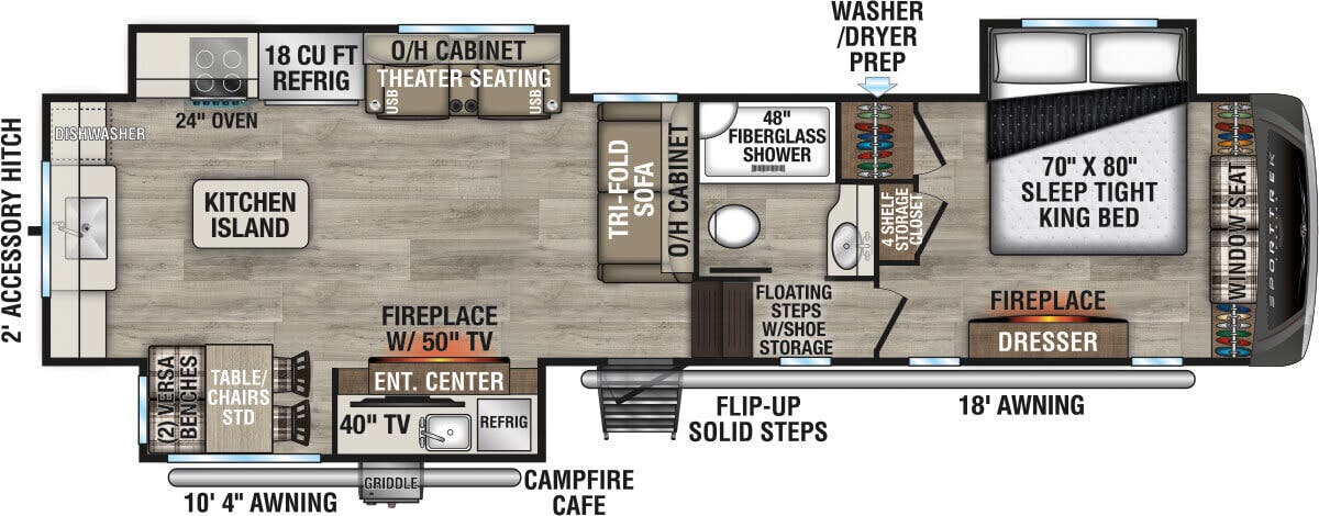 View 2025 Venture RV SportTrek 5 Touring Edition STTF353VRK complete specs and manufacturer brochures