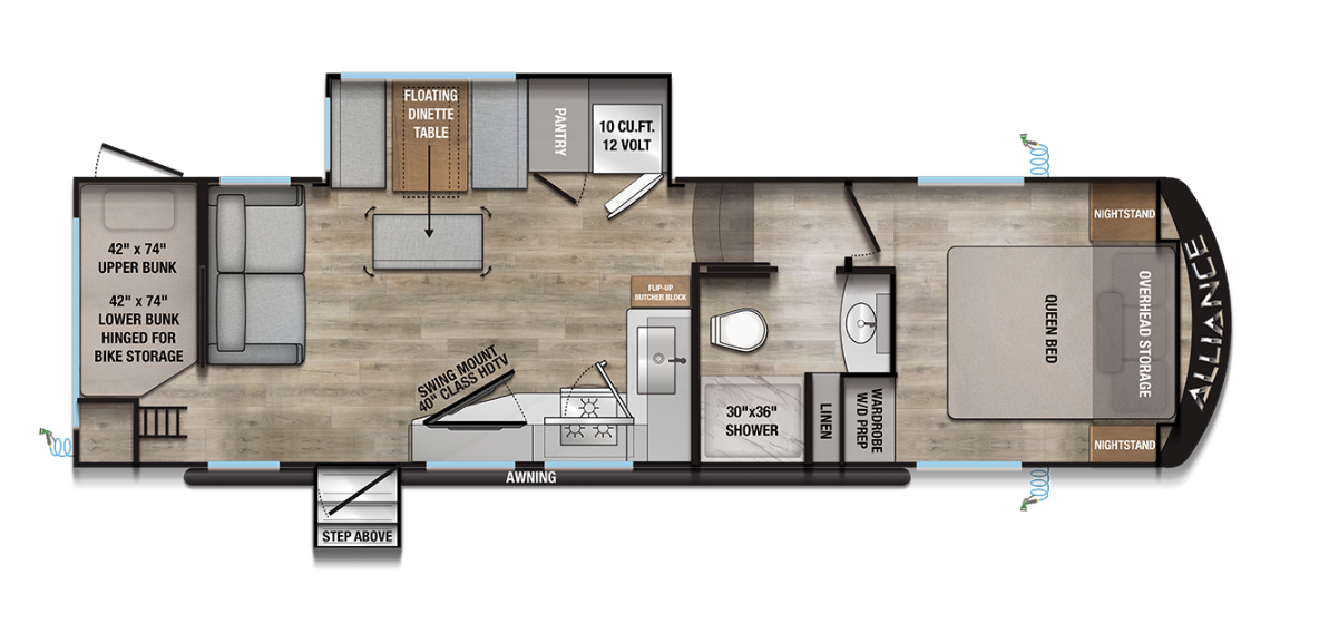 View 2026 Alliance RV Avenue 28BH complete specs and manufacturer brochures