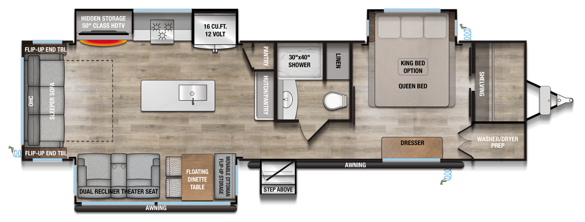 View 2026 Alliance RV Avenue 332RL complete specs and manufacturer brochures