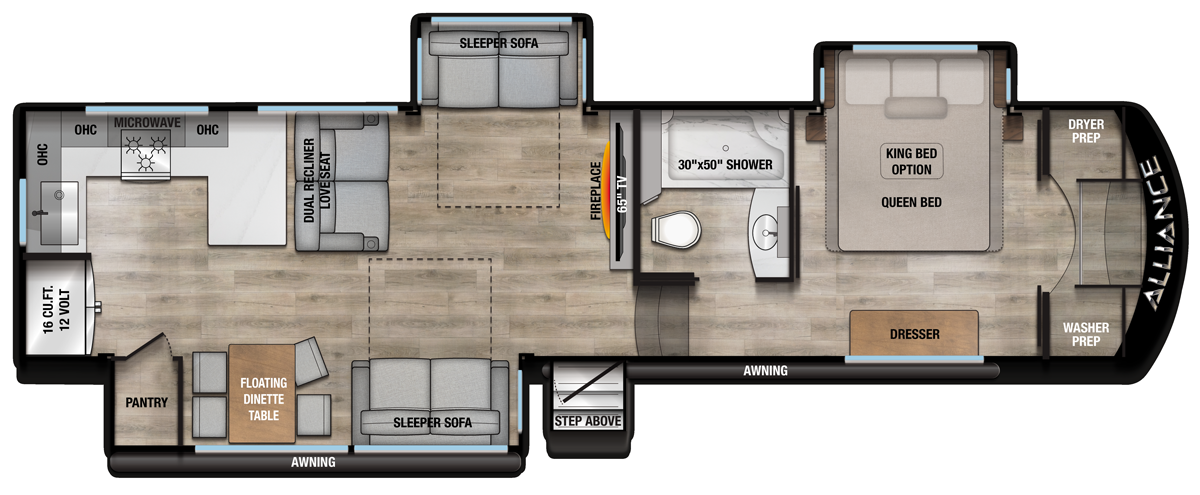 View 2026 Alliance RV Avenue 35RKS complete specs and manufacturer brochures
