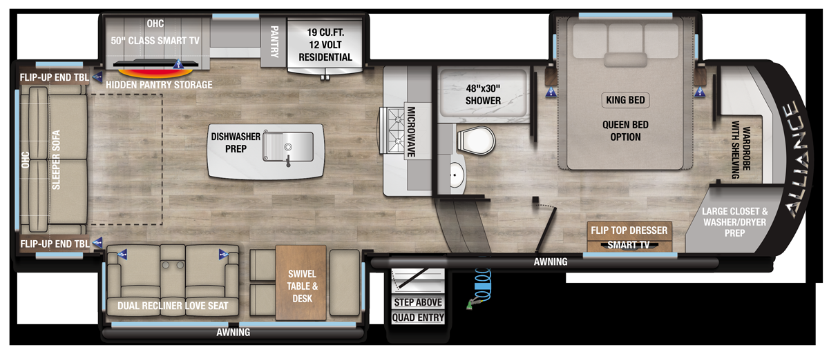 View 2026 Alliance RV Paradigm 295MK complete specs and manufacturer brochures