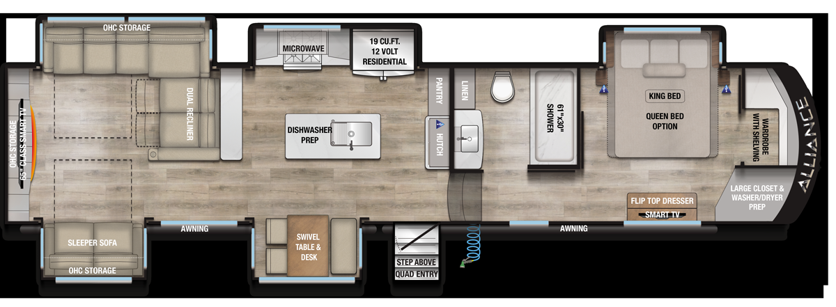 View 2026 Alliance RV Paradigm 375RD complete specs and manufacturer brochures