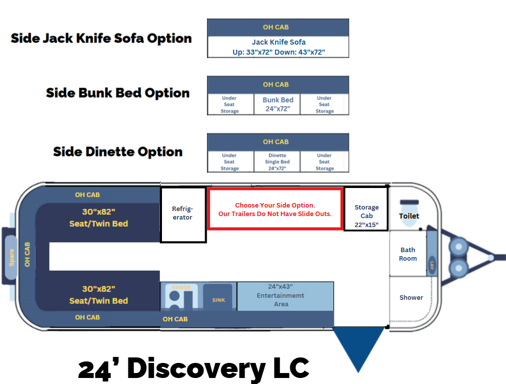 View 2026 Casita Discovery LC complete specs and manufacturer brochures