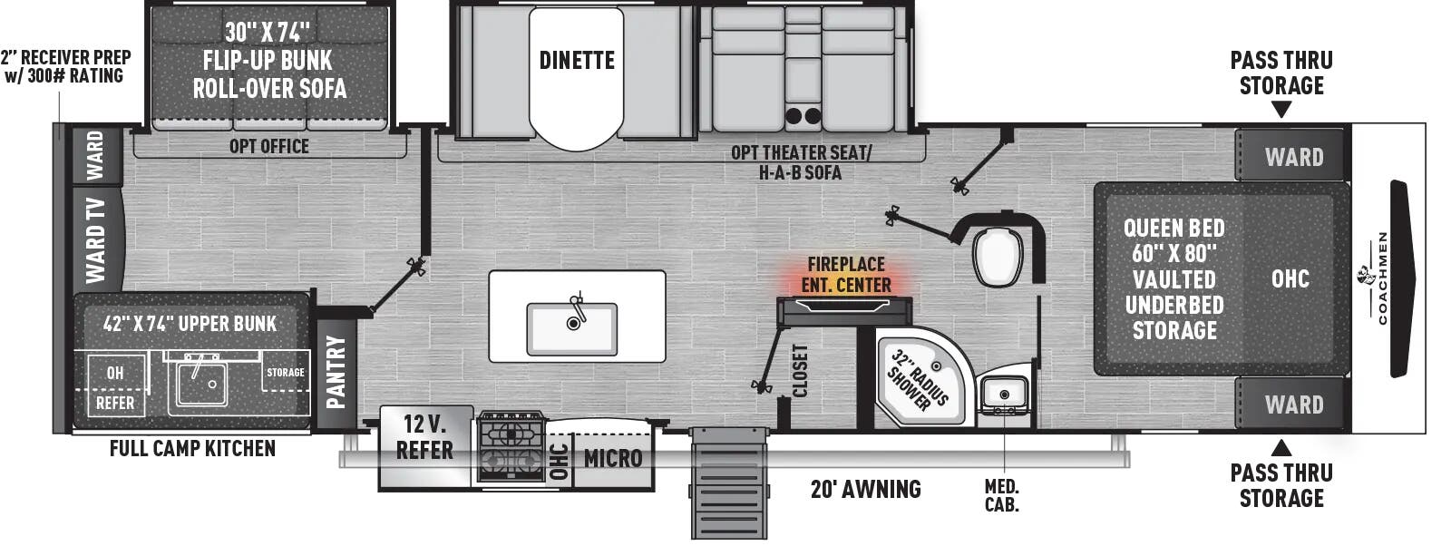 View 2026 Coachmen Freedom Express Ultra Lite 320BHDS complete specs and manufacturer brochures