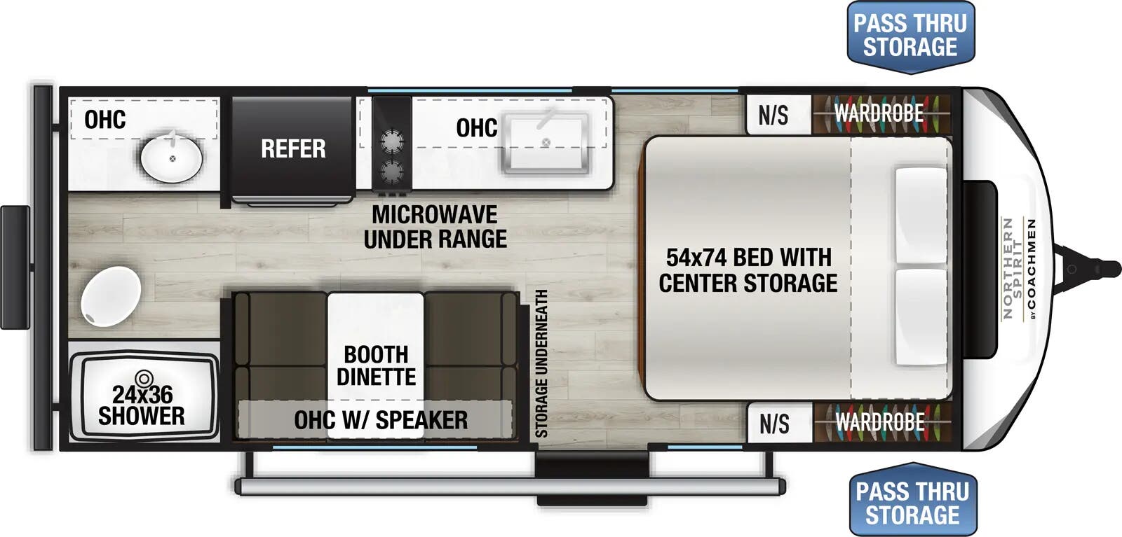 View 2026 Coachmen Northern Spirit Bijou 18RBB complete specs and manufacturer brochures