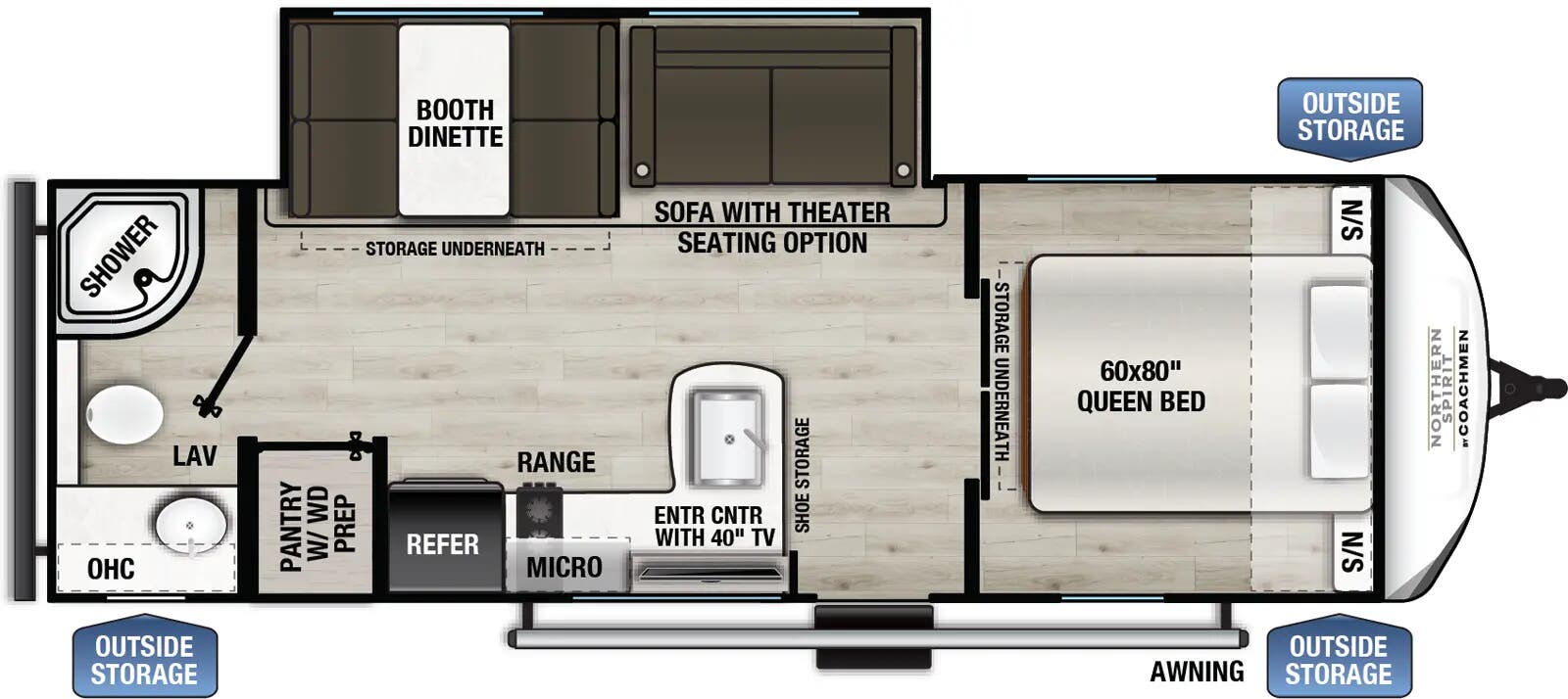 View 2026 Coachmen Northern Spirit SE 24RB complete specs and manufacturer brochures