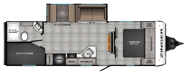 View 2026 CrossRoads Zinger Lite 260BH complete specs and manufacturer brochures