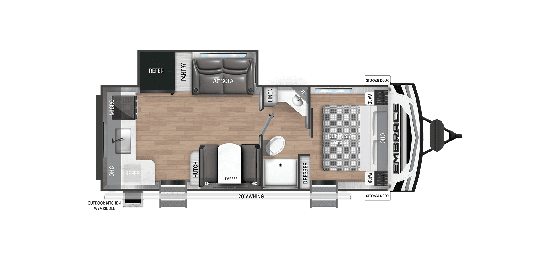 View 2026 Cruiser RV Embrace EL26RKS complete specs and manufacturer brochures