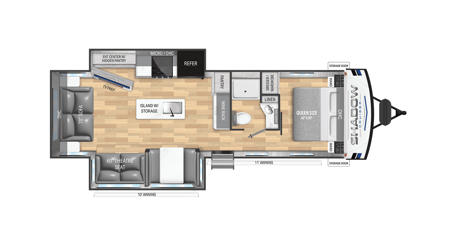 View 2026 Cruiser RV Shadow Cruiser 300RLS complete specs and manufacturer brochures