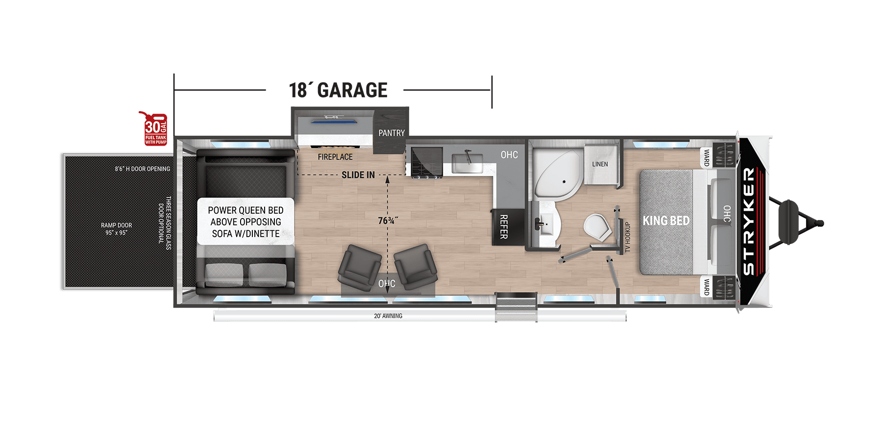 View 2026 Cruiser RV Stryker ST3018 complete specs and manufacturer brochures