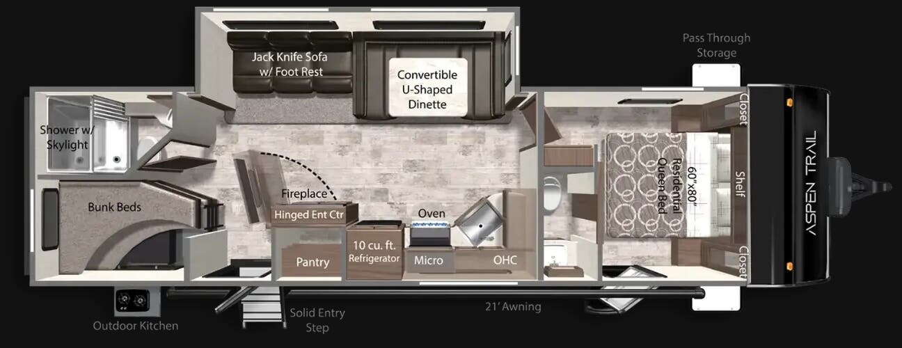 View 2026 Dutchmen Aspen Trail 3020BHS complete specs and manufacturer brochures