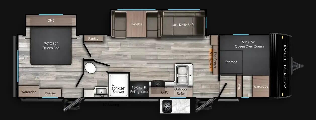 View 2026 Dutchmen Aspen Trail 3225FBS complete specs and manufacturer brochures