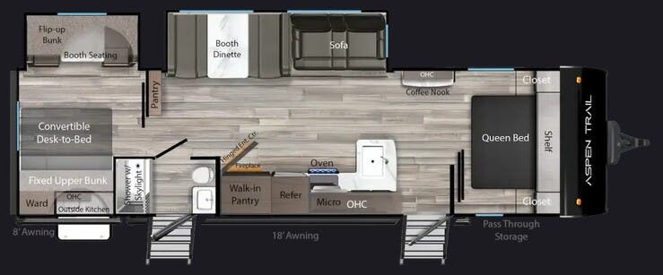 View 2026 Dutchmen Aspen Trail LE 33QB complete specs and manufacturer brochures