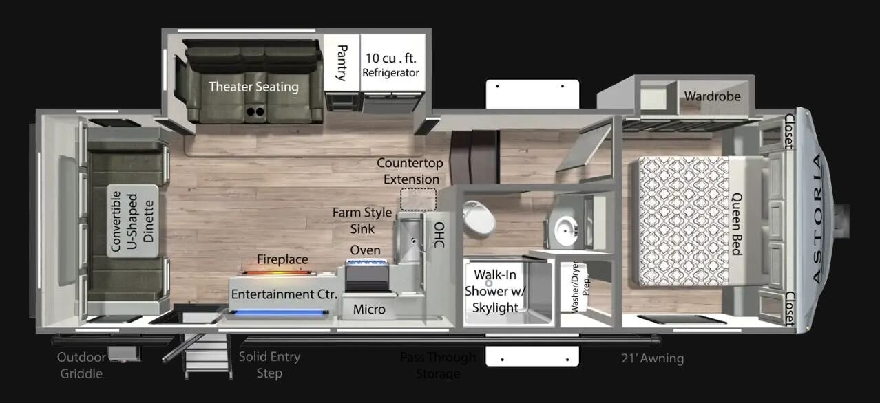 View 2026 Dutchmen Astoria 250RD complete specs and manufacturer brochures