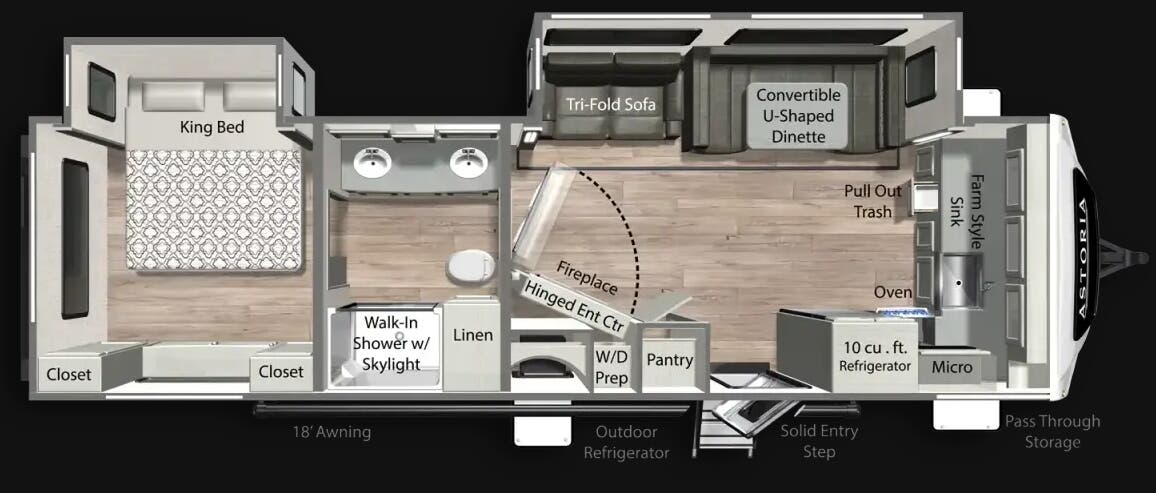 View 2026 Dutchmen Astoria 2913FK complete specs and manufacturer brochures