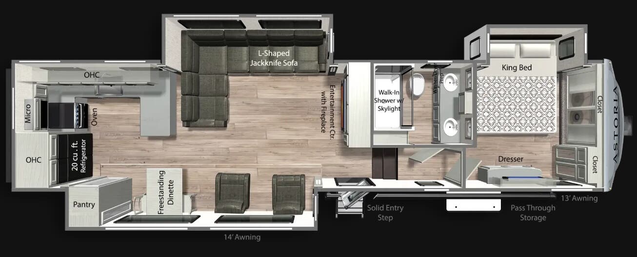 View 2026 Dutchmen Astoria 3403RKP complete specs and manufacturer brochures