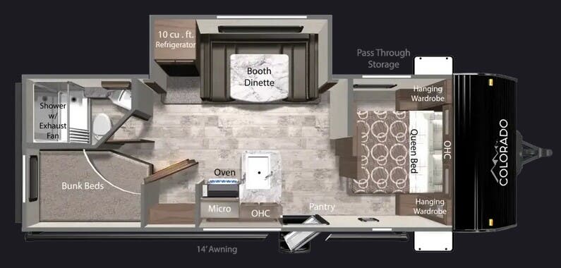 View 2026 Dutchmen Colorado 23BHC complete specs and manufacturer brochures