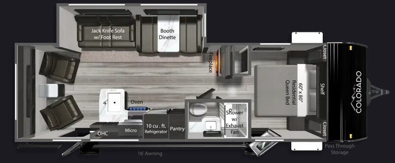 View 2026 Dutchmen Colorado 26RLC complete specs and manufacturer brochures