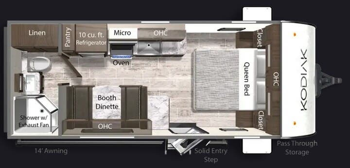 View 2026 Dutchmen Kodiak 201QB complete specs and manufacturer brochures