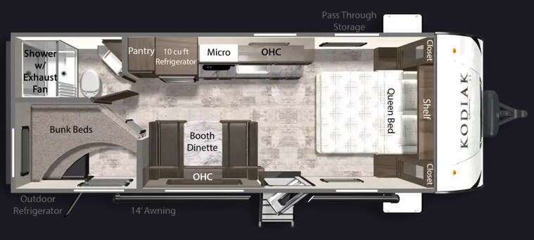 View 2026 Dutchmen Kodiak 220BHS complete specs and manufacturer brochures