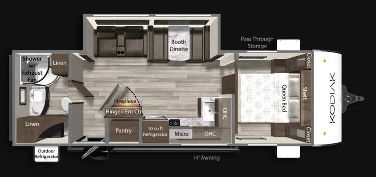 View 2026 Dutchmen Kodiak 260RBSL complete specs and manufacturer brochures