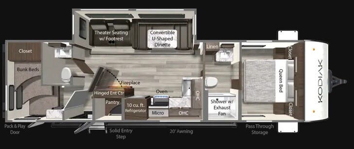 View 2026 Dutchmen Kodiak 302BHSL complete specs and manufacturer brochures