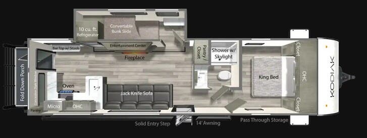 View 2026 Dutchmen Kodiak 308BHSL complete specs and manufacturer brochures
