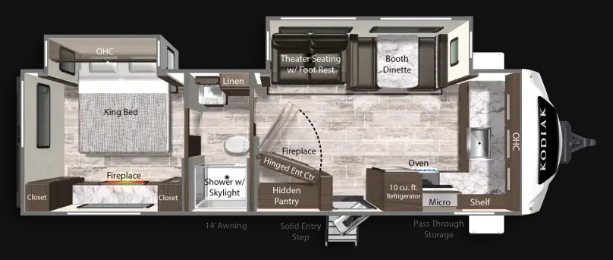 View 2026 Dutchmen Kodiak Ultimate 2921FKDS complete specs and manufacturer brochures