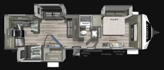 View 2026 Dutchmen Kodiak Ultimate 3361RKSL complete specs and manufacturer brochures