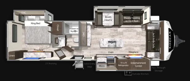 View 2026 Dutchmen Kodiak Ultimate 3371FLSL complete specs and manufacturer brochures