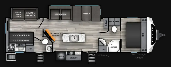 View 2026 Dutchmen Kodiak Ultimate 3420BHTS complete specs and manufacturer brochures