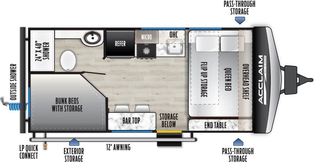 View 2026 East to West Acclaim 1610BHXLE complete specs and manufacturer brochures